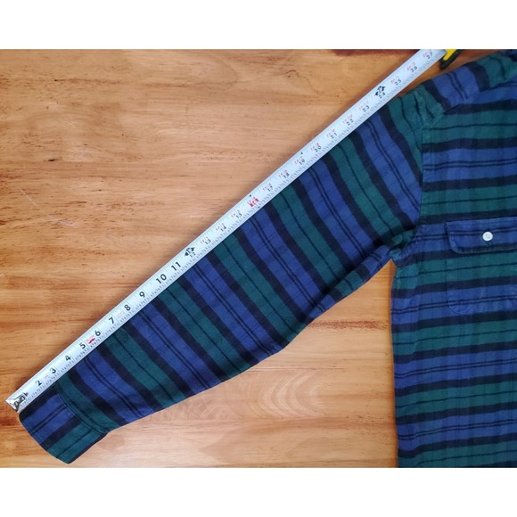 Taylor Stitch Yosemite Thick Flannel Green Blue Plaid Small 38 Outdoor Gorpcore - Picture 4 of 7